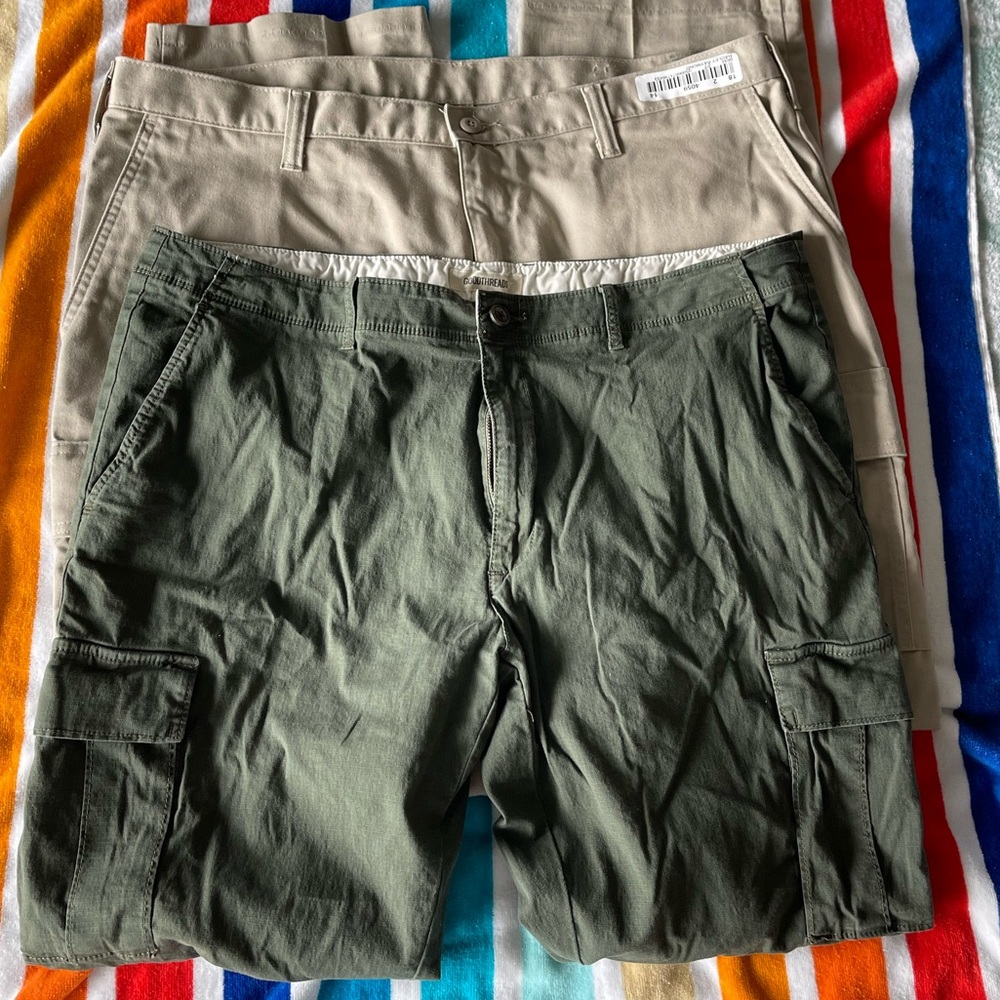 2 cargo work pants by Goodthreads and Cintas